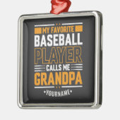 Mijn favoriete Baseball Player roept me op tot opa Metalen Ornament (Links)