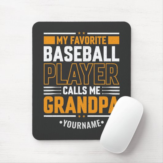 Mijn favoriete Baseball Player roept me op tot opa Muismat (Met muis)