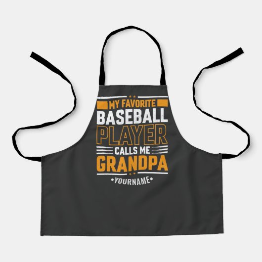 Mijn favoriete Baseball Player roept me op tot opa Schort (Voorkant)