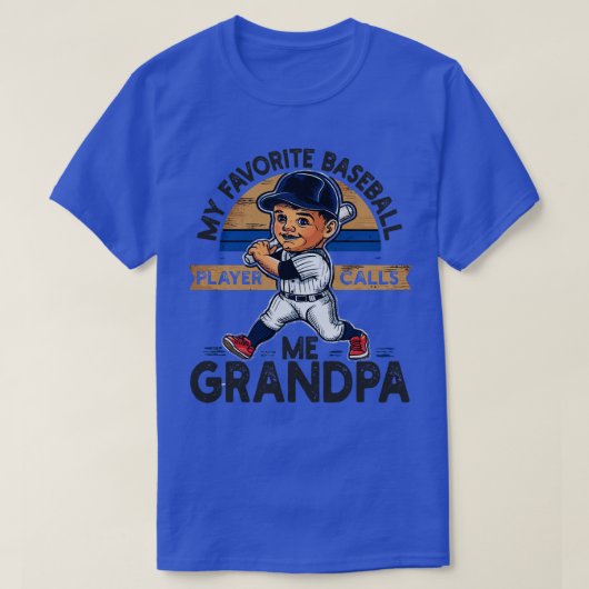 Mijn favoriete Baseball Player roept me op tot opa T-shirt (Design voorkant)
