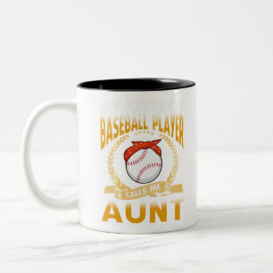 Mijn favoriete Baseball Player roept me tante Tweekleurige Koffiemok