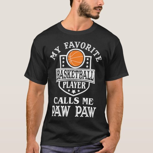 Mijn favoriete basketballer noemt me Paw-Paw Bas T-shirt (Voorkant)