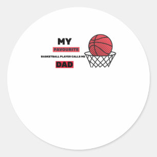 Mijn favoriete Basketbalspeler noemt me papa Ronde Sticker