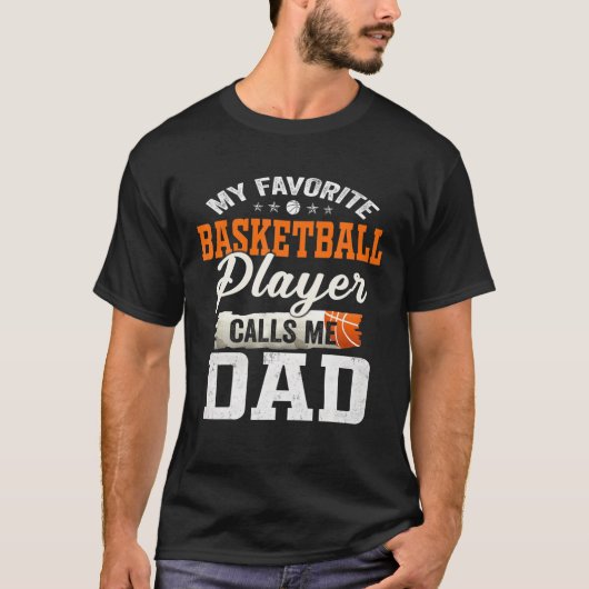Mijn favoriete Basketbalspeler noemt me papa T-shirt (Voorkant)