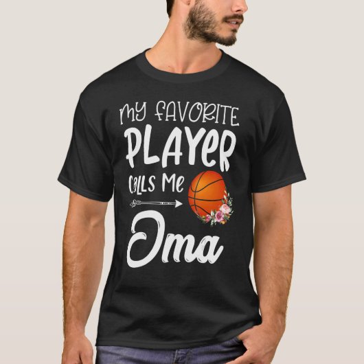 Mijn favoriete Basketbalspeler roept me Oma T-shirt (Voorkant)