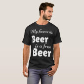 Mijn favoriete bier is een gratis bier, grappige t-shirt (Voorkant volledig)