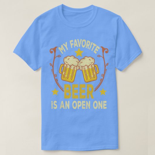 Mijn favoriete bier is een open bier t-shirt (Design voorkant)