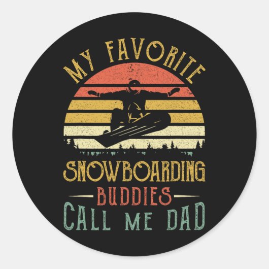 Mijn favoriete boardboeddies noemen me pap Fathe Ronde Sticker (Voorkant)