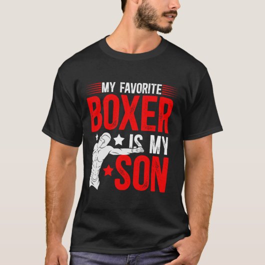 Mijn favoriete bokser is mijn zoon boksen vader bo t-shirt (Voorkant)