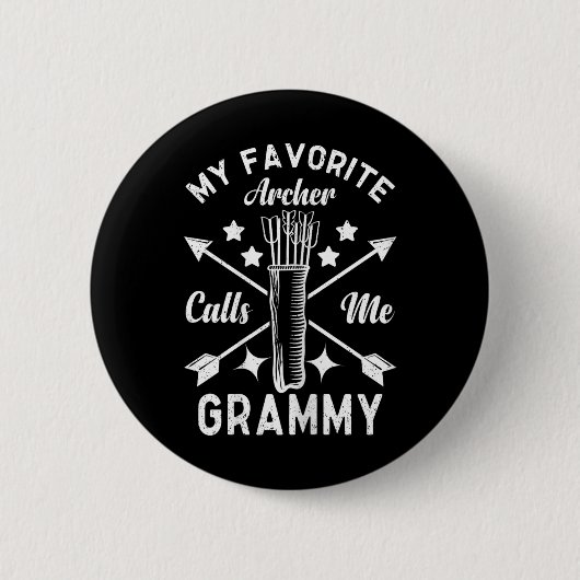 Mijn favoriete boogschutter noemt me Grammy Bow Hu Ronde Button 5,7 Cm (Voorkant)