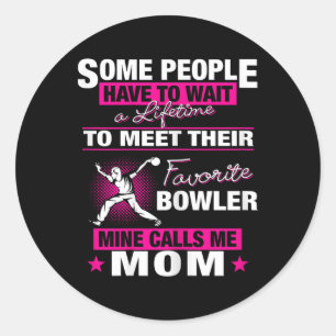 Mijn favoriete Bowler noemt me mama Bowling mama Ronde Sticker