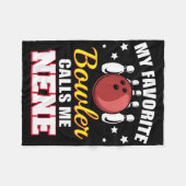 Mijn favoriete bowler noemt me Nene Funny Bowling Fleece Deken (Voorkant (Horizontaal))
