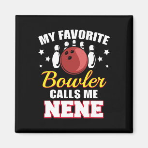Mijn favoriete bowler noemt me Nene Funny Bowling Magneet