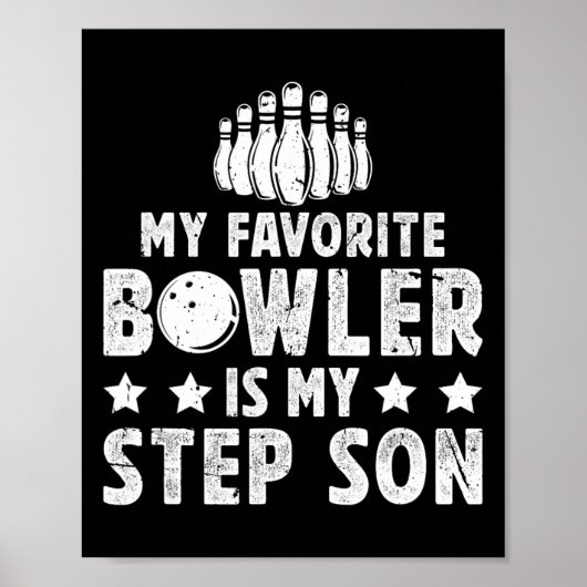 Mijn favoriete bowler stiefvader bowling stiefvade poster (Voorkant)