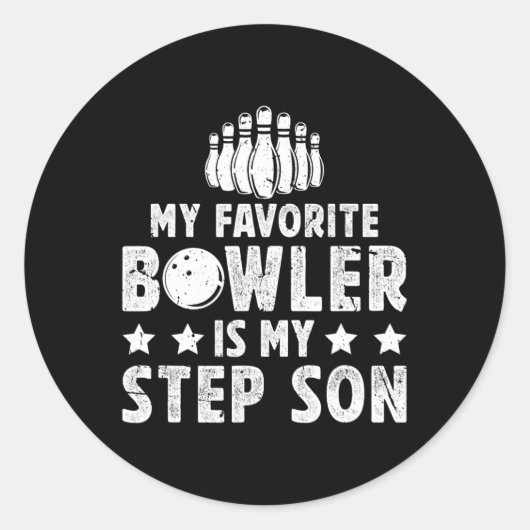 Mijn favoriete bowler stiefvader bowling stiefvade ronde sticker (Voorkant)