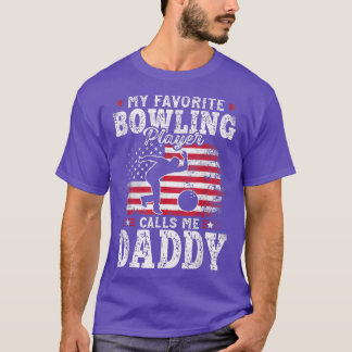 Mijn favoriete Bowling Player noemt me papa vaders T-shirt
