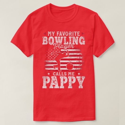 Mijn favoriete Bowling Player roept me Apappy Fath T-shirt (Design voorkant)