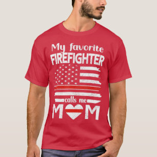 Mijn favoriete brandweerman noemt me mam Thin Red T-shirt