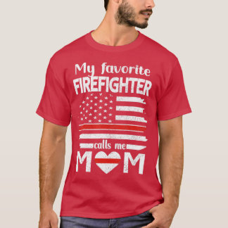 Mijn favoriete brandweerman noemt me mam Thin Red  T-shirt