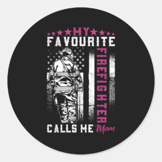 Mijn favoriete brandweerman noemt me Moederdag Ronde Sticker