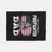 Mijn favoriete brandweerman noemt me papa Vlag VS Fleece Deken (Voorkant (Horizontaal))