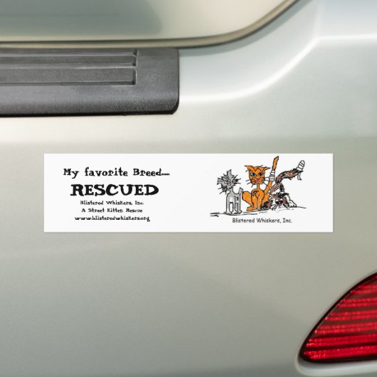 Mijn favoriete Breed......, RESCUED Bumpersticker (Op auto)