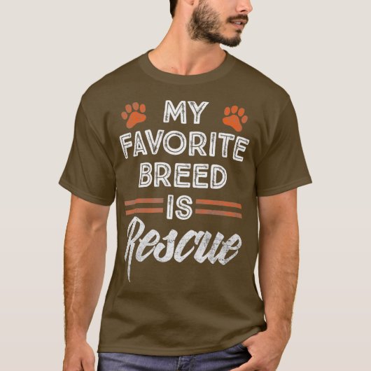 Mijn favoriete Breedte is RESCUE - Pet Dog Mutt Lo T-shirt (Voorkant)