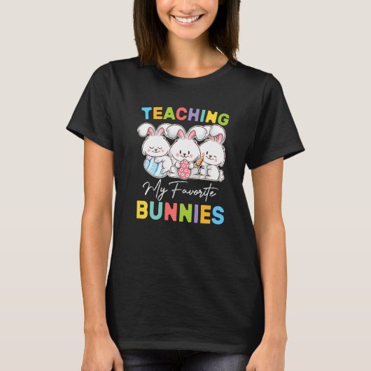 Mijn favoriete Bunnies een gelukkige paasdag leren T-shirt (Voorkant)