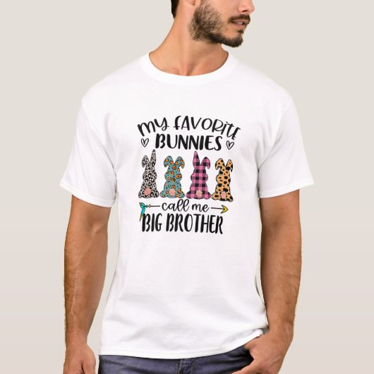 Mijn favoriete Bunnies noemen me Big Brother Easte T-shirt (Voorkant)