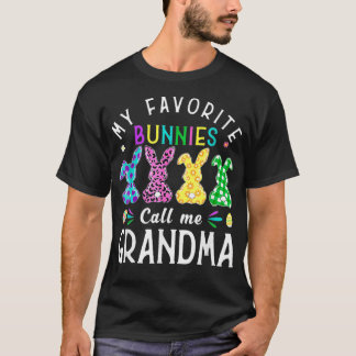 Mijn favoriete Bunnies noemen me oma Bunny Egg Leo T-shirt