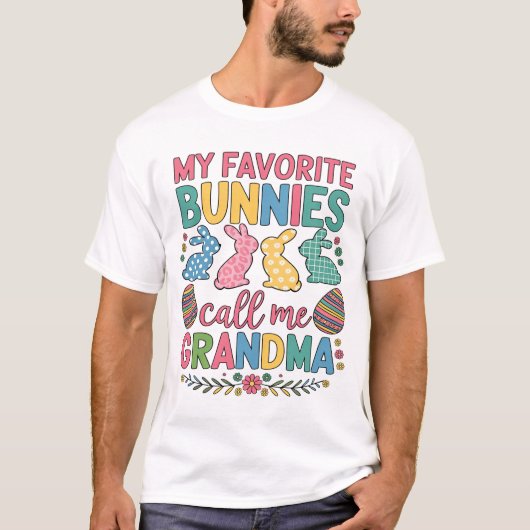 Mijn favoriete Bunnies noemen me oma T-shirt (Voorkant)