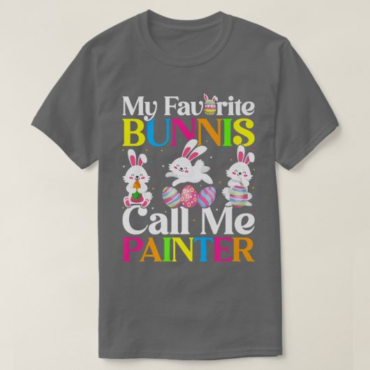 Mijn favoriete Bunny belt me Painter Pasen T-shirt (Design voorkant)