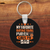 Mijn favoriete Bysketbyll-speler noemt me pap coac Sleutelhanger (Voorkant)