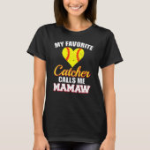 Mijn favoriete Catcher roept me Mamaw Catcher Soft T-shirt (Voorkant)