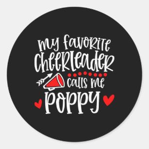Mijn favoriete cheerleader noemt me grappige cheer ronde sticker