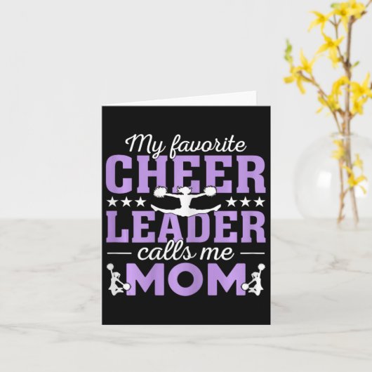 Mijn favoriete cheerleader noemt me mama cheer mam kaart (Gele Bloem)