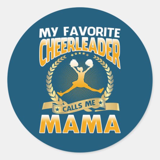 Mijn favoriete Cheerleader noemt me mama Ronde Sticker (Voorkant)