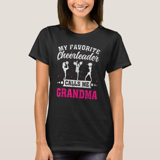 Mijn favoriete cheerleader noemt me oma moeders t-shirt (Voorkant)