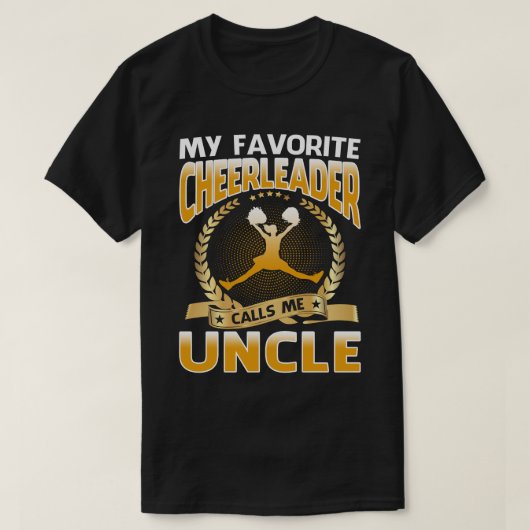 Mijn favoriete Cheerleader noemt me oom Cheerleadi T-shirt (Design voorkant)