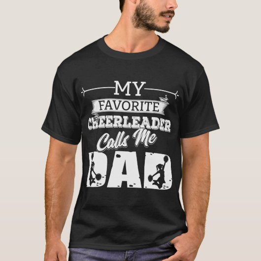 Mijn favoriete Cheerleader noemt me papa Cheer Fat T-shirt (Voorkant)