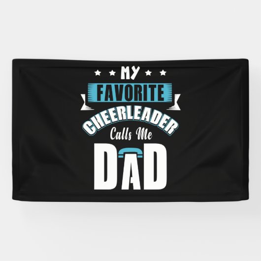Mijn favoriete Cheerleader noemt me papa Cheer Spandoek (Horizontaal)