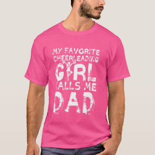 Mijn favoriete cheerleader noemt me papa cheerlead t-shirt