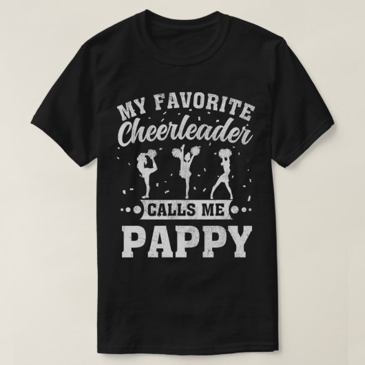 Mijn favoriete cheerleader noemt me Pappy Fathers  T-shirt (Design voorkant)