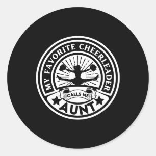 Mijn favoriete cheerleader noemt me tante cheer ta ronde sticker