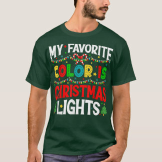 Mijn favoriete Colorkerstlampjes PajamaXmas Funny T-shirt