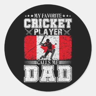 Mijn favoriete cricketspeler noemt me vader Canada Ronde Sticker