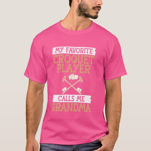 Mijn favoriete croquet speler noemt me oma croque t-shirt (Voorkant)