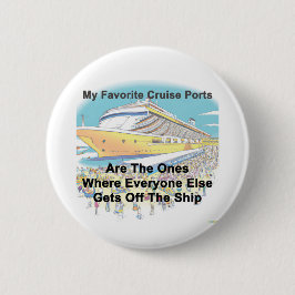 Mijn favoriete cruisehavens - Knop Ronde Button 5,7 Cm