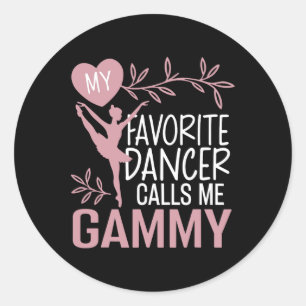 Mijn favoriete danser noemt me Gammy Ballet Dancer Ronde Sticker