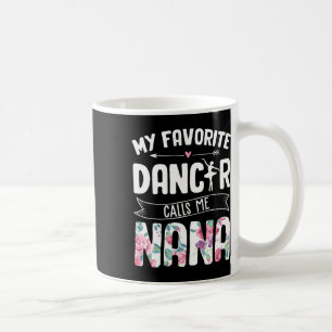Mijn favoriete danser noemt me Nana Ballet Floral Koffiemok